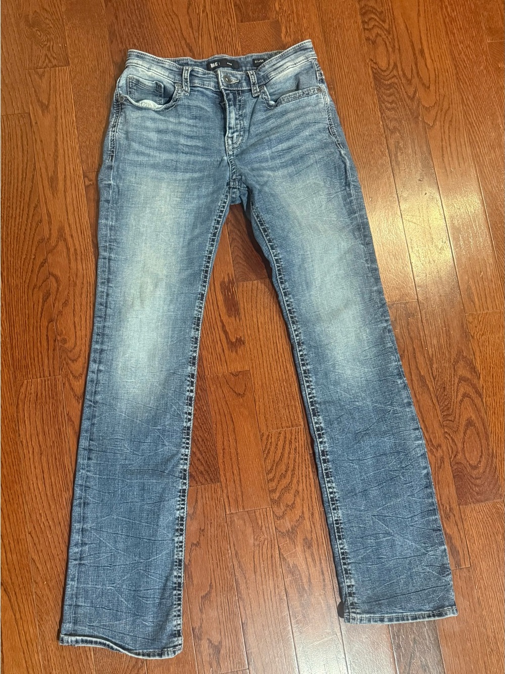 Men's Light Blue Bootcut Jeans - Casual Denim